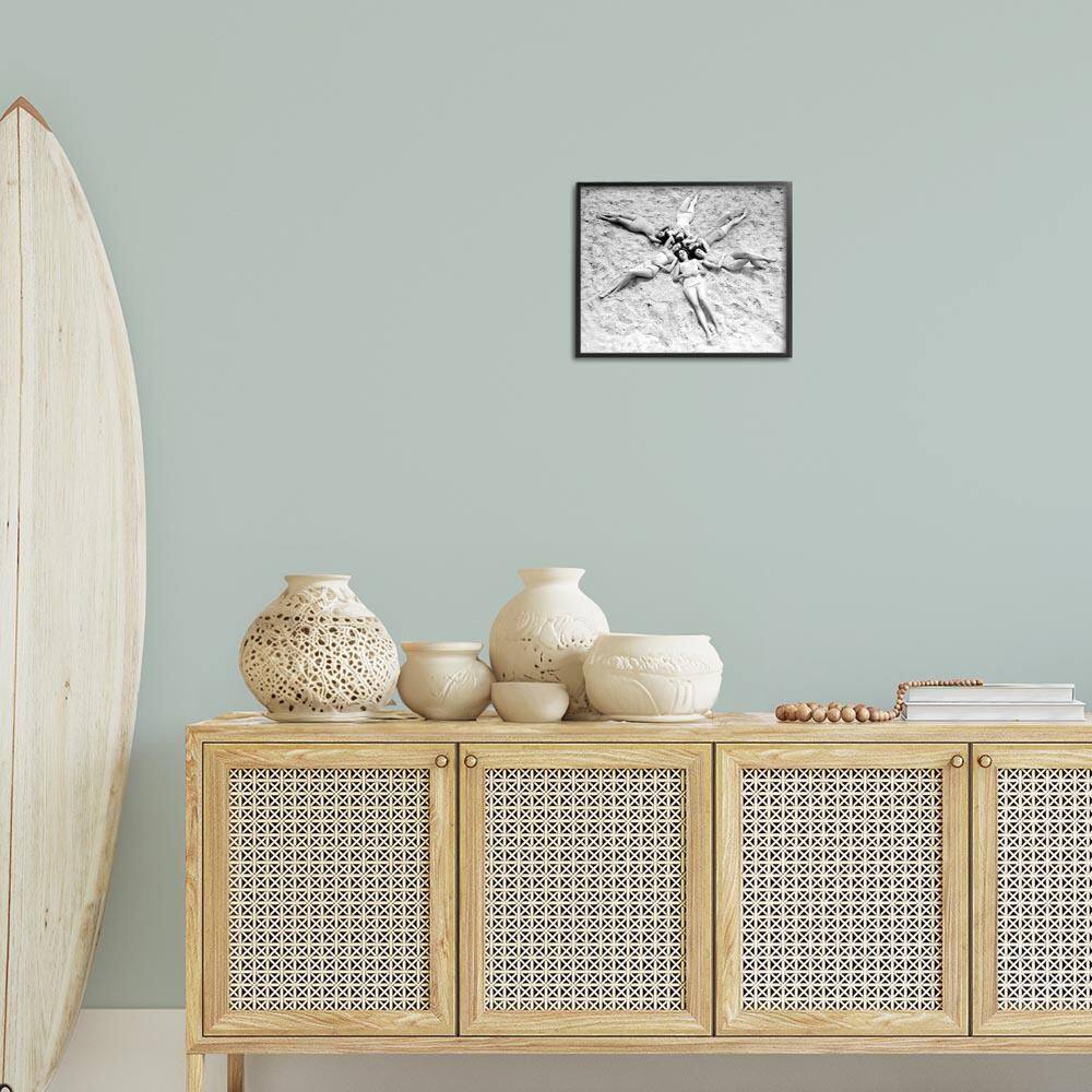 Women on Beach in Star Shape by Arlington Prints Black Framed People Giclee Art Print 11 in. x 14 in. price history on PriceWatchPro