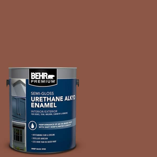 BEHR PREMIUM 1 gal. #S180-7 True Copper Urethane Alkyd Semi-Gloss Enamel Interior/Exterior Paint