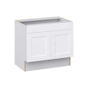 Wallace Painted Warm White Shaker Assembled 30 in. W x32.5 in. Hx 23.75 in. D ADA Remove Front Sink Base Kitchen Cabinet