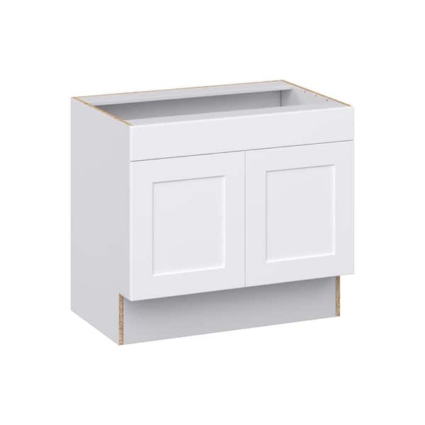 J COLLECTION Wallace Painted Warm White Shaker Assembled 30 in. W x32.5 ...