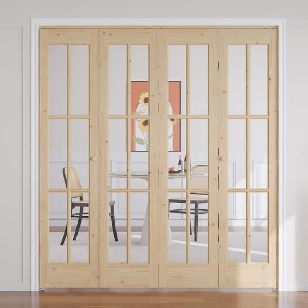easelife 72 in. x 80 in. 6-Lite Clear Glass Solid Core Unfinished