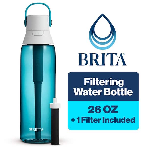 Brita Premium 26 oz. Filtering Water Bottle with BPA Free in Sea Glass Blue