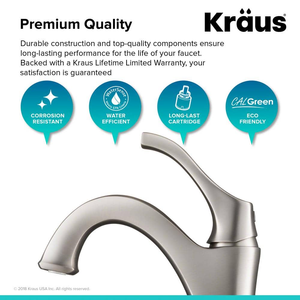 Arlo Spot-Free Brushed Nickel Single Handle Bathroom Faucet Set