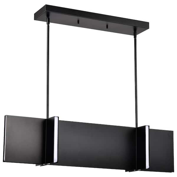 Blaine Integrated LED Matte Black Billiard Light with Acrylic Lens