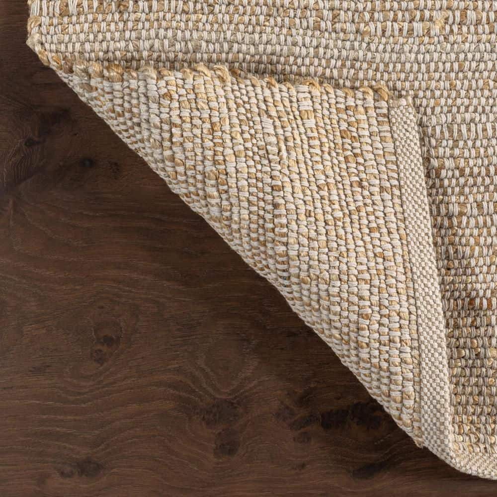 Elfriede Handwoven Jute-Cotton Blend 5x8 Natural Area Rug