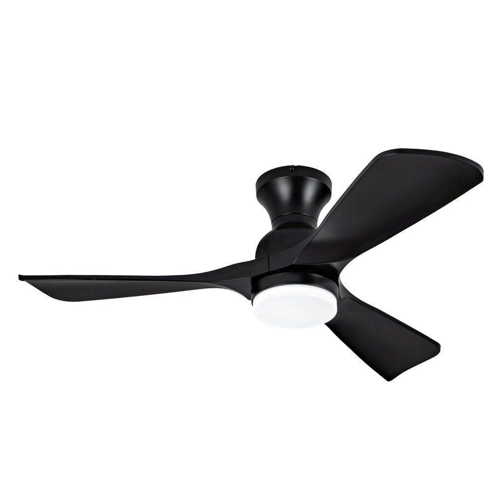 42 in. Black Standard Flush Mount Ceiling Fan with Light, Remote, ABS Blades, Reversible Quiet DC Motor price history on PriceWatchPro