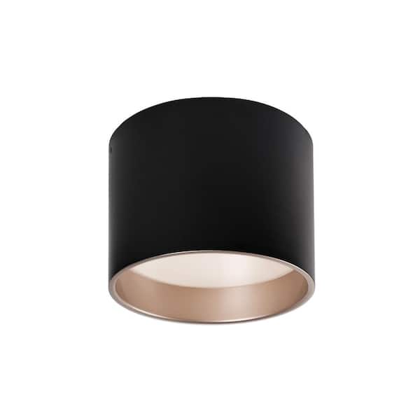 KUZCO Mousinni 10 in. 1 Light 17-Watt Black Integrated LED Flush Mount