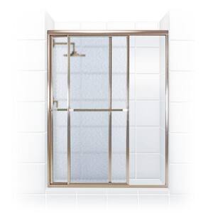 Paragon 42 in. to 43.5 in. x 66 in. Framed Sliding Shower Door with Towel Bar in Brushed Nickel and Obscure Glass