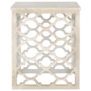 Lonny Rustic White End Table