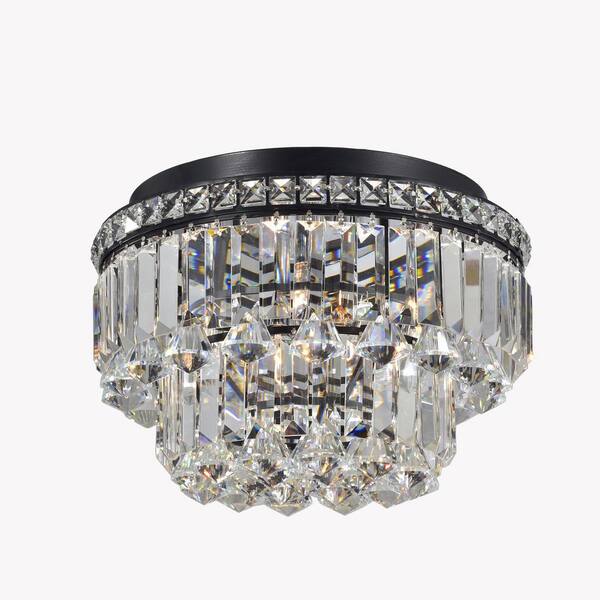 GREENVILLE SIGNATURE Paytah 13.8 in. 4-Light Modern Style Coffee Black Flush Mount with No Bulbs Included