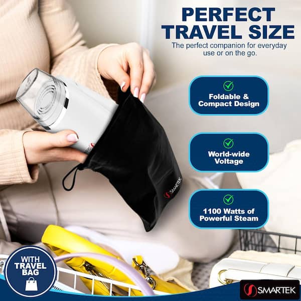 SMARTEK Dual Voltage Foldable Steamer, White ST-1100-DV - The Home