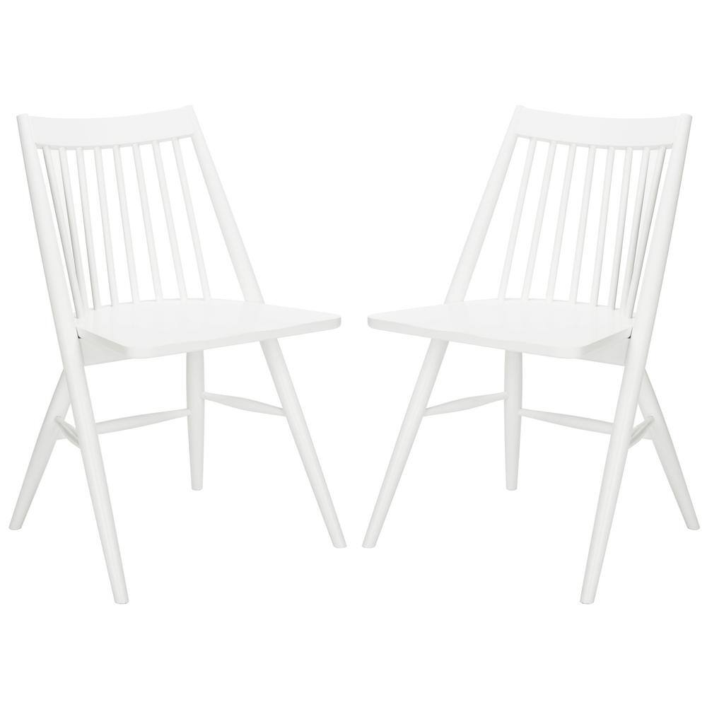 White High Back Spindle Wood Side Chair