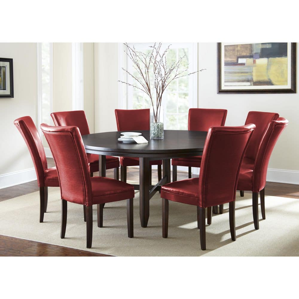 Transitional 72" Dark Oak Round Dining Table