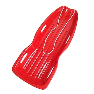 Downhill Xtreme Red Adults and Kids Plastic Toboggan Snow Sled