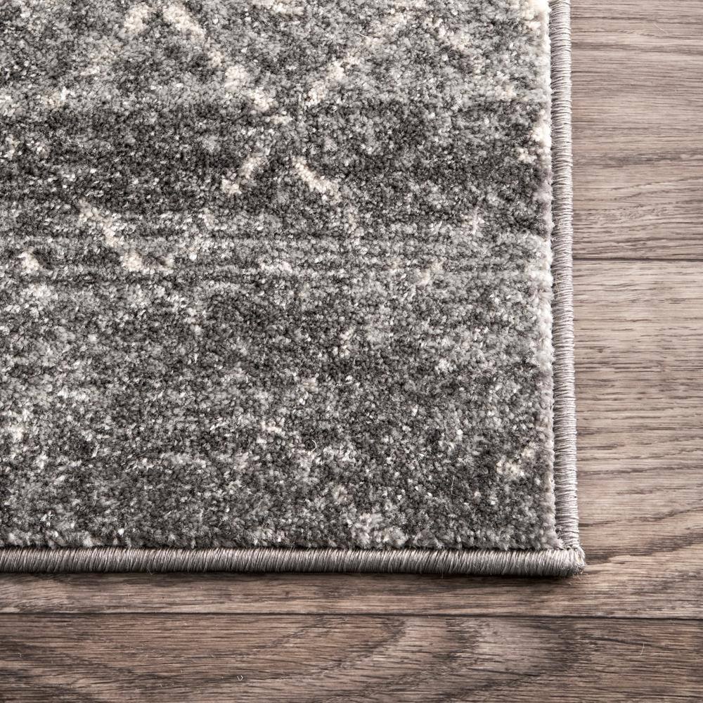 Handmade Dark Grey Geometric 6' Square Synthetic Area Rug