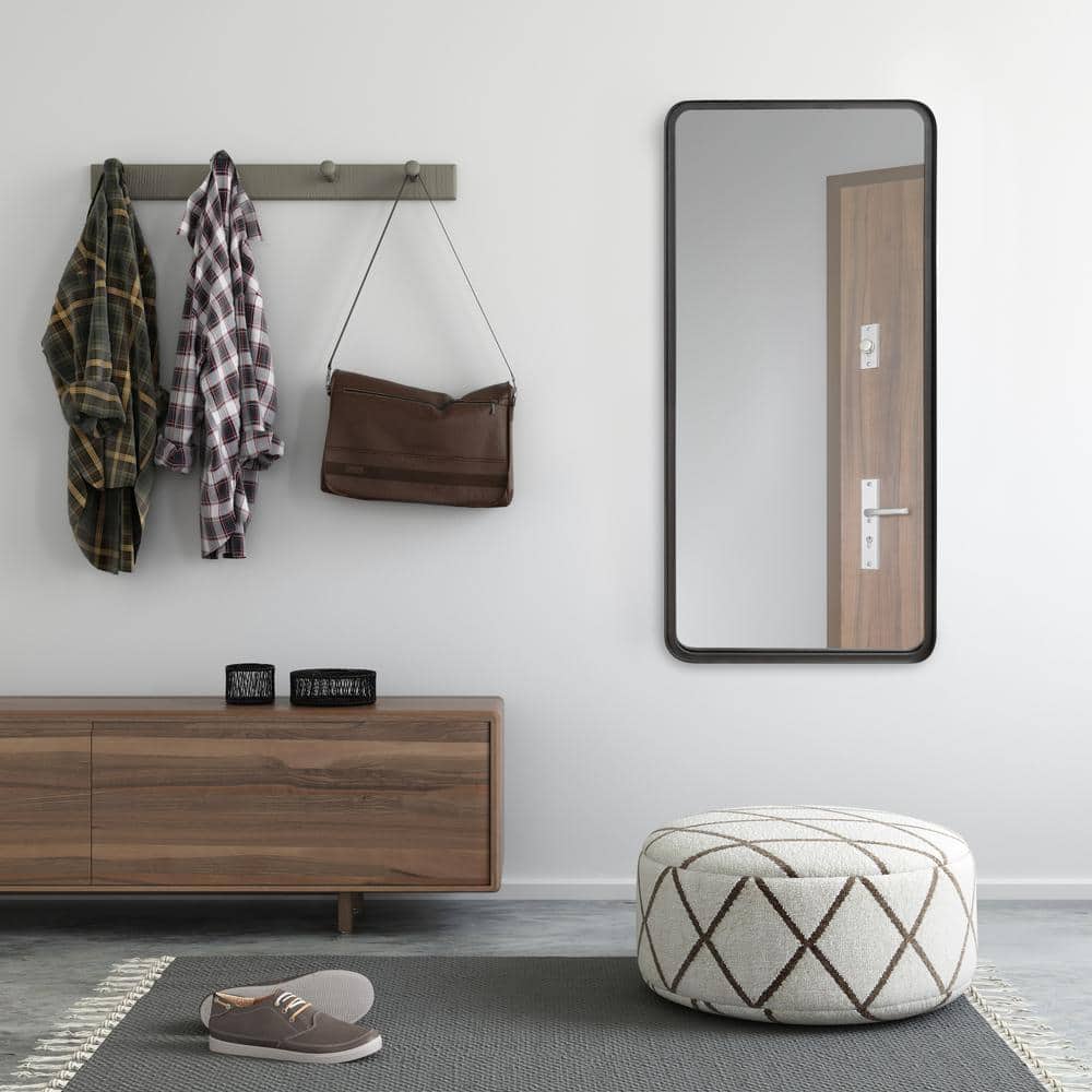 Armenta 20 x 42 Dark Charcoal Gray Industrial Wall Mirror