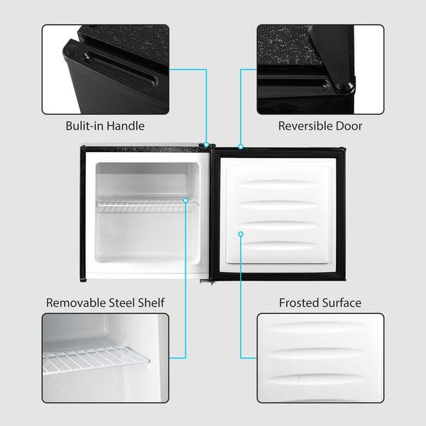 JEREMY CASS 1.1 cu.ft. Mini Upright Freezer in Black with