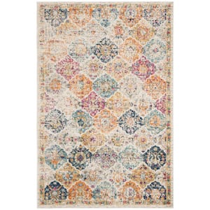 Madison Cream/Multi 4 ft. x 6 ft. Border Distressed Floral Area Rug