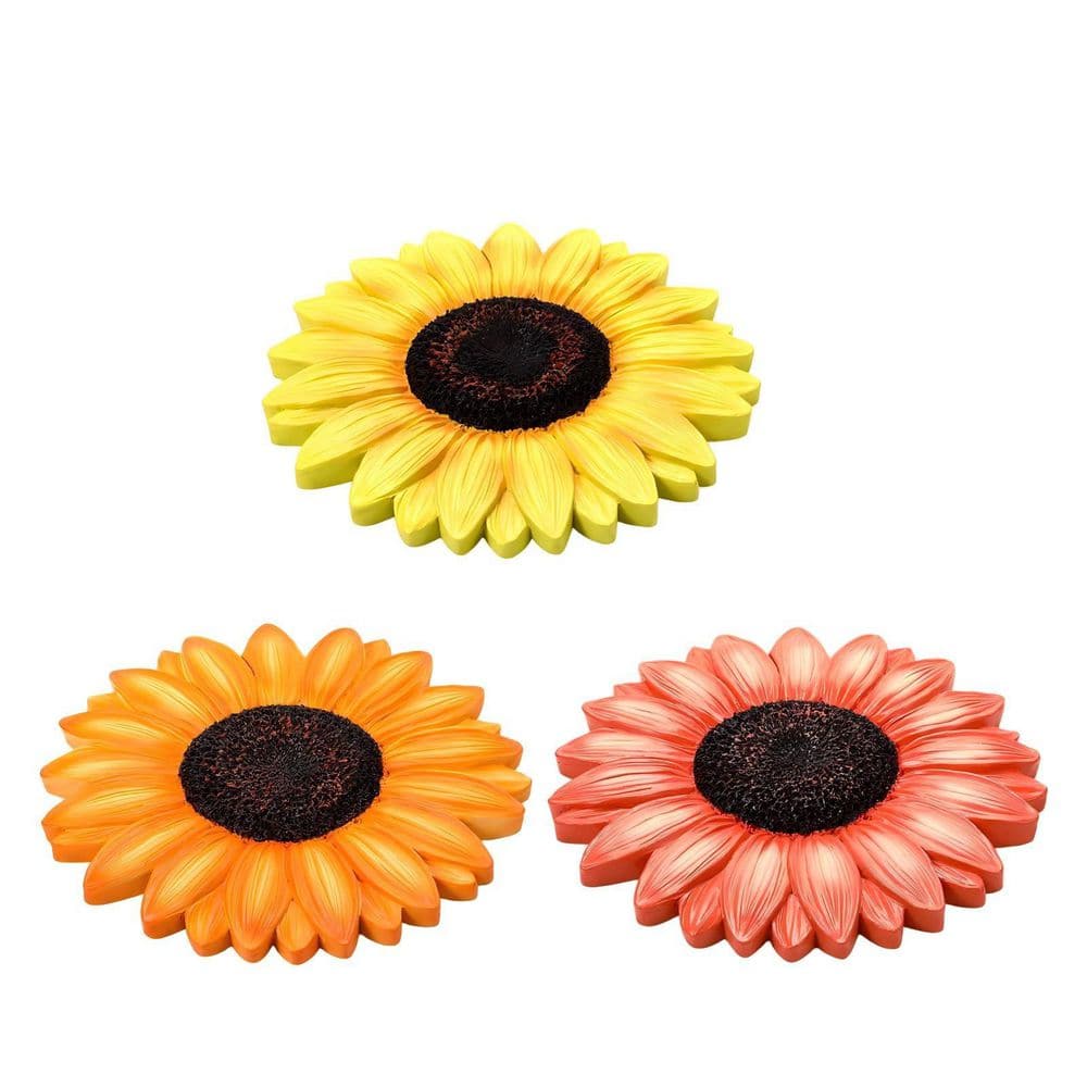 3 Pack 10 in. x 10 in. x 4 in. Sunflower Garden Stepping Stone, Decorative Dimensional Resin Stones for Patio Pathway price history on PriceWatchPro