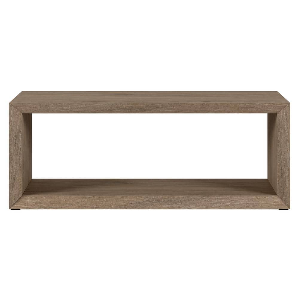 Vilja 48" Black MDF Rectangular Coffee Table with Shelf