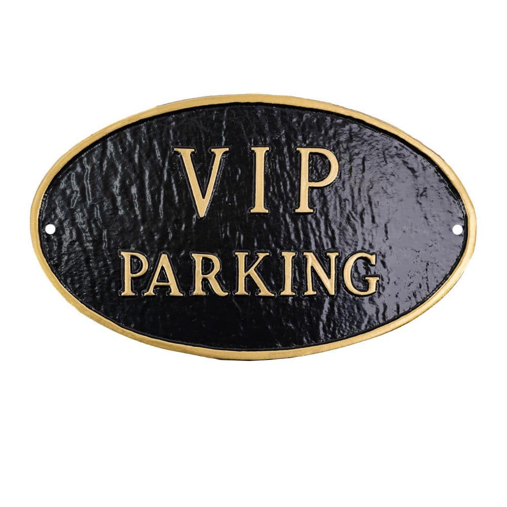10 in. x 18 in. Large Oval VIP Parking Statement Plaque Sign - Black/Gold price history on PriceWatchPro
