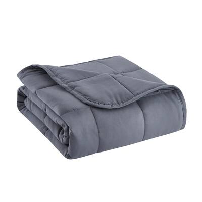Grey Microfiber Travel 40 in. x 50 in. x 5 lbs. Weighted Throw Blanket