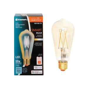 60-Watt Equivalent Smart ST19 Amber Tunable White CEC LED Light Bulb with Voice Control (1-Bulb) Powered by Hubspace