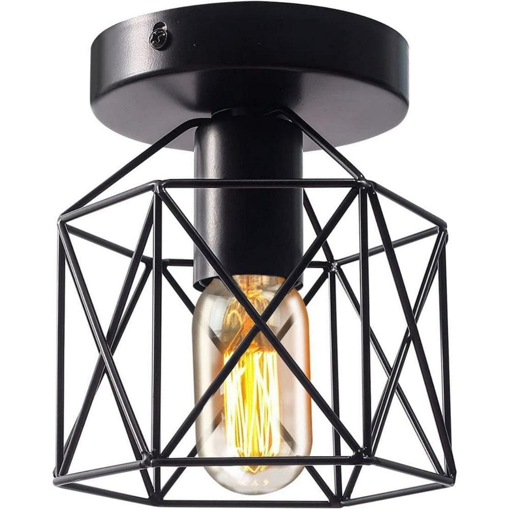 60-Watt 1-Light Black Shaded Retro Fixtures Pendant Light, No Bulbs Include