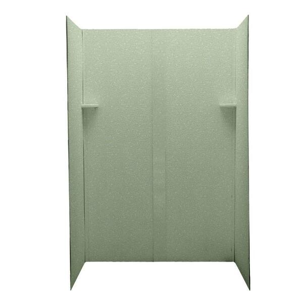 Swanstone Pebble 32 in. x 60 in. x 72 in. Five Piece Easy Up Adhesive Shower Wall Kit in Seafoam-DISCONTINUED