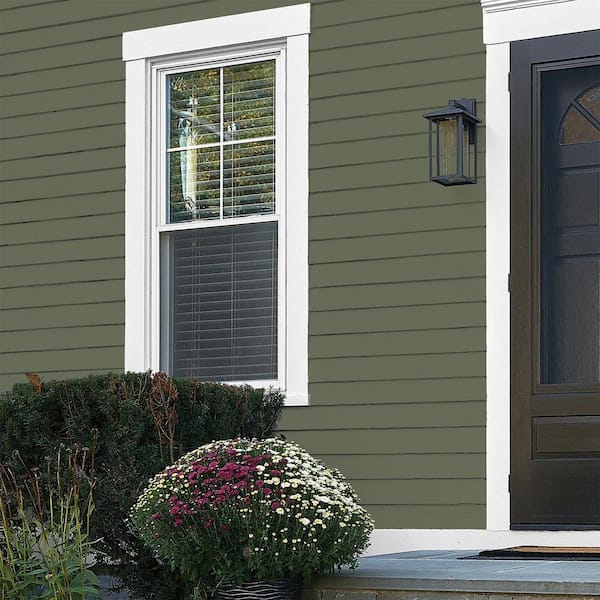 Glidden Premium 1 qt. PPG1126-7 All About Olive Flat Exterior