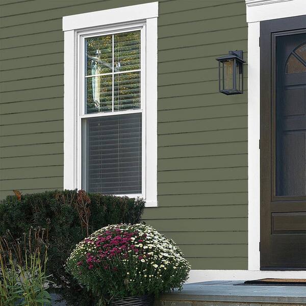 Glidden Premium 5 gal. PPG1126-7 All About Olive Flat Exterior