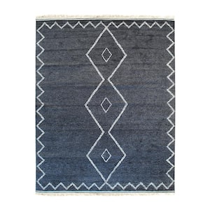 Charcoal 10 ft. x 14 ft. Hand Knotted Wool Moroccan Berber Moroccan Rug Area Rug