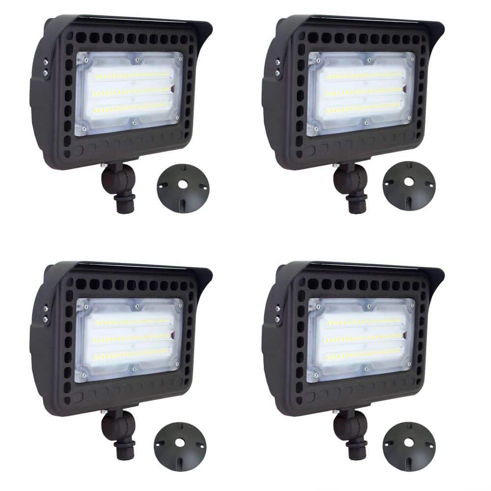 600 Watt equivalent 18000 Lumen 120° Bronze Dusk to Dawn Integrated LED Flood Light,5000K Outdoor LED Floodlight（4-pack） price history on PriceWatchPro