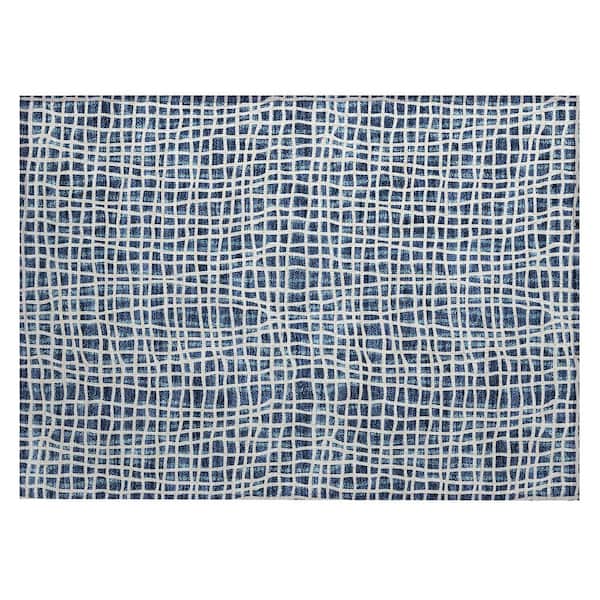 Addison Rugs Chantille Machine Washable Indoor/Outdoor Abstract ACN729 Navy 1 ft. 8 in. x 2 ft. 6 in. Area Rug