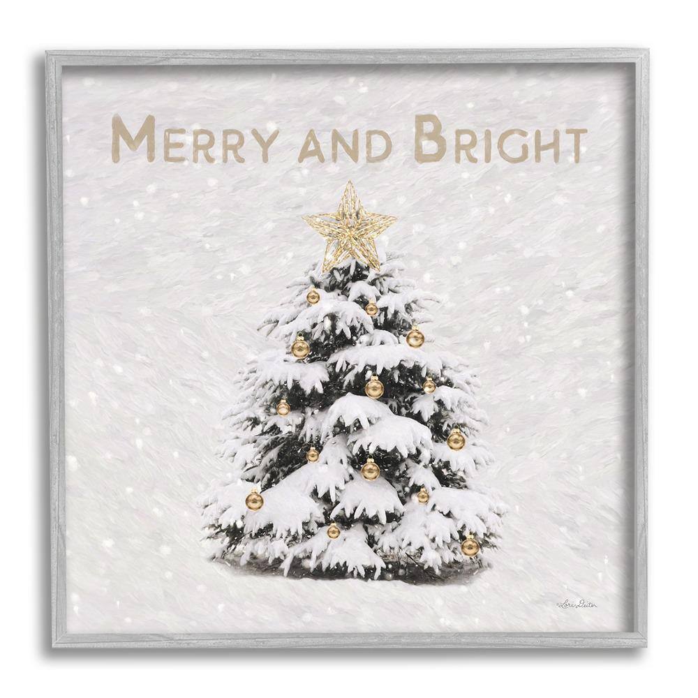 Merry and Bright Scene by Lori Deiter 1-Piece Framed Graphic Print Typography Poster Art Print 24 in. x 24 in. price history on PriceWatchPro