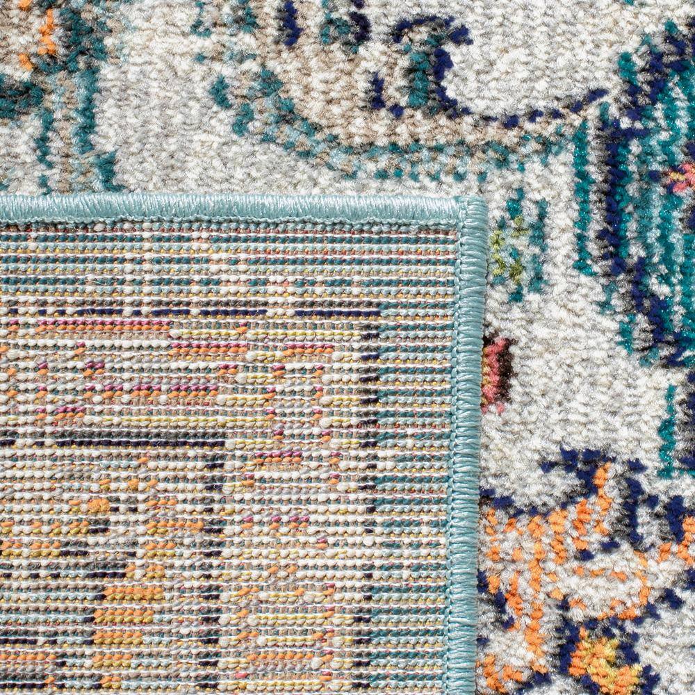 Chic Metro-Mod Grey & Light Blue 8' x 10' Synthetic Area Rug