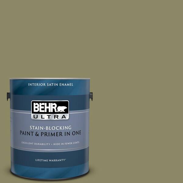 BEHR ULTRA 1 gal. #UL200-19 Oregano Spice Satin Enamel Interior Paint and Primer in One