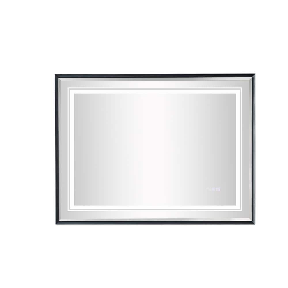 Grey 40 in. W x 30 in. H LED Wall-mounted Mirror with 3000-6000K Gradient F