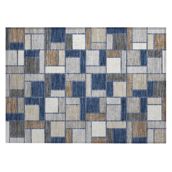 Chantille Machine Washable Indoor/Outdoor Abstract ACN3110 Navy 3 ft. x 4 ft. Area Rug