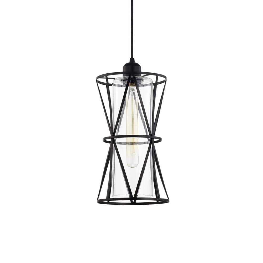 Antonia 7 in. 1-Light Indoor Matte Black Shaded Pendant Ceiling Light price history on PriceWatchPro