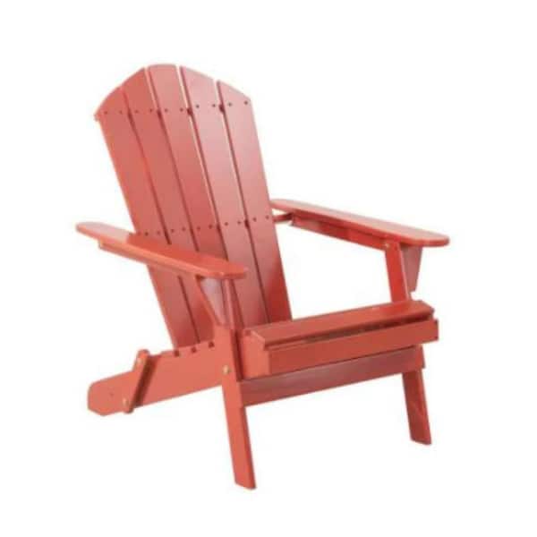 Hampton Bay Patio Chili Folding Wood Adirondack Chair