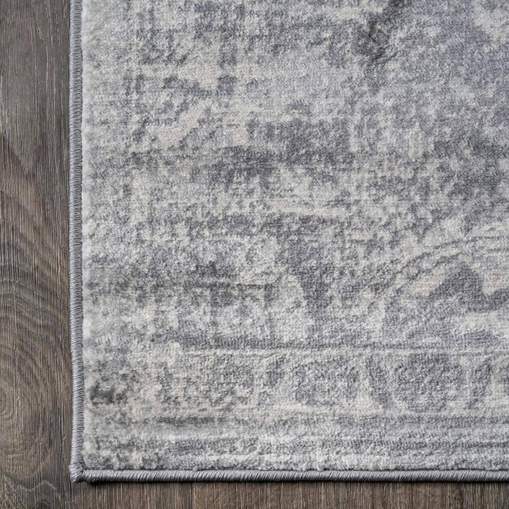 Modern Classic Persian Motif 5' Square Rug in Shades of Gray