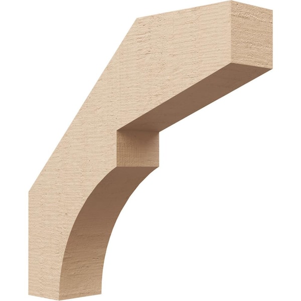 Ekena Millwork 3 in. x 14 in. x 14 in. Monterey Rough Cedar Woodgrain Timberthane Polyurethane Knee Brace, Primed