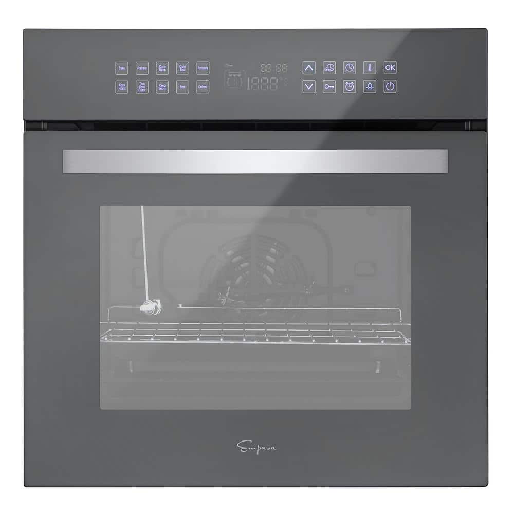 24 in. Single Electric Wall Oven with Rotisserie and Convection Function - Soft Controls