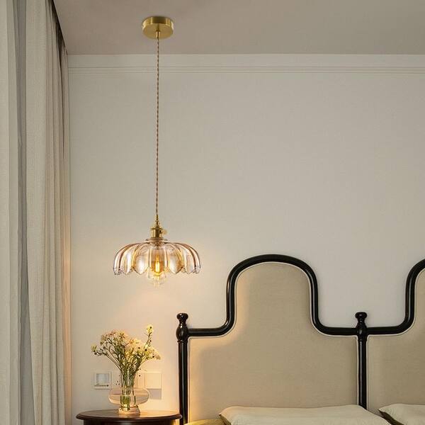 OUKANING 40-Watt 1-Light Gold Modern Pendant-Light with