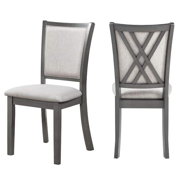 New Classic Furniture Amy Gray Solid Wood Dining Chair (Set of 2)