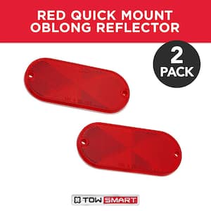 4-1/2 in. x 2 in. Red Quick Mount Oblong Reflector (2-Pack)