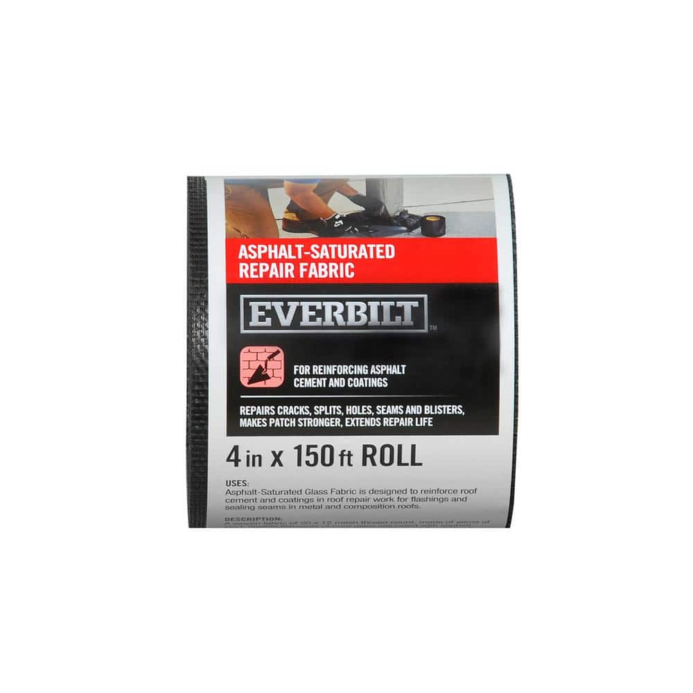 Everbilt Fiberglass Roof Repair Fabric with Asphalt coating 4 in. x 150 ft. CAP7520 X 12 The