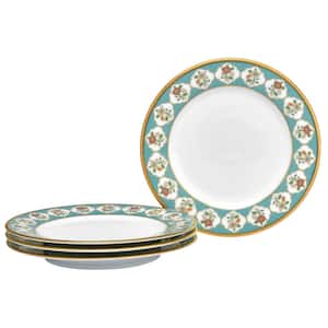 Lodi's Morning 6.25 in. (White and Blue) Porcelain Bread and Butter Plates, (Set of 4)