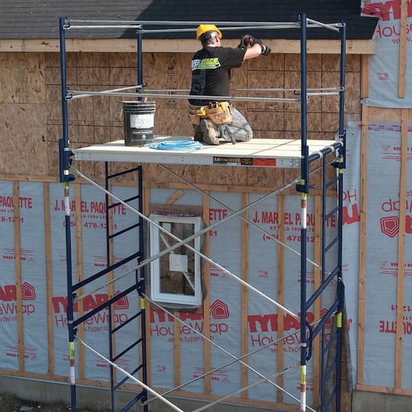 Saferstack 10 ft. High x 10 ft. Long x 5 ft. Wide 2-Level Scaffolding set with Galvanized Cross Braces